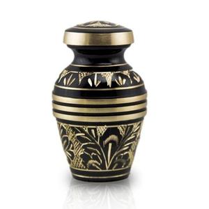 Urnas de Cremación de Metal Latón/Aluminio con Diseño de Huella Negra Blanca como la Nieve, Elegantes Recipientes para Mascotas para Guardar Cenizas Funerarias - Product Image 3