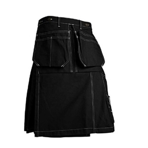 COSH KILTS Kilt d'artisan à coutures contrastées du Pakistan Nouvelle arrivée Kilts utilitaires noirs traditionnels pour hommes et femmes - Product Image 6