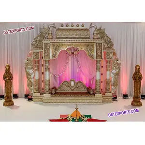 有名なスリランカの結婚式の曼荼羅グジャラティの結婚式の木製の外観の繊維曼荼羅インドの結婚式の木製の外観の繊維の曼荼羅
