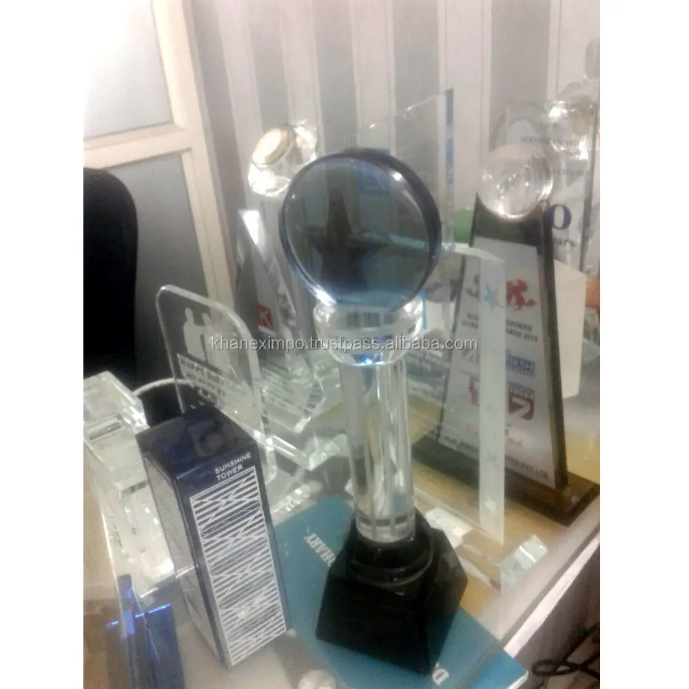 KEI-1094 Round Trophy/award, Souvenir Crystal Award Gifts, Crystal/glass for Business Trophy Sports India Khan Eximpo IN;34648