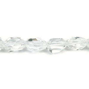 Pepita de cristal transparente de alta calidad, piedra preciosa facetada perforada, cadena completa, collar curativo de cristal de piedra natural, mayorista - Product Image 1