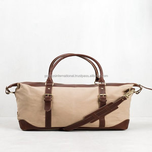 Bolsa de lona de algodón orgánico YKK con cremallera, informal, para la noche, con adornos de cuero, cumple con los requisitos de mano, bolsa de latón macizo - Product Image 4