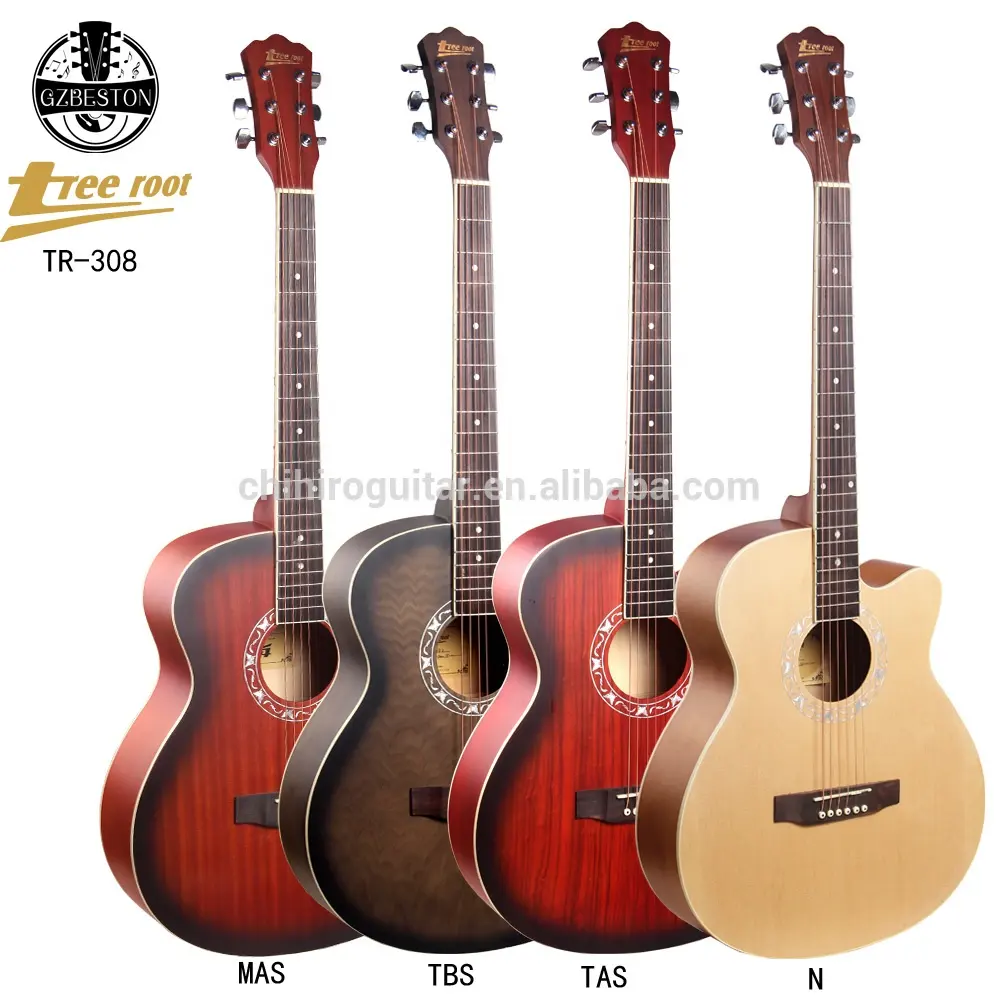 Meilleure qualité mat 40 "épicéa tilleul 6 cordes guitare acoustique personnalisée avec égaliseur et étui rigide fournisseur d'assurance commerciale