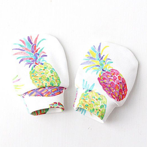 Conception imprimée Style mignon garçons et filles 100% coton nouveau-né bébé mitaine sans rayures avec élastique à vendre - Product Image 1