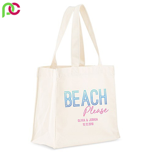 Sacs de plage polyvalents, Logo personnalisé imprimé, grand, en coton biologique réutilisable, écologique, produit de fabrication - Product Image 3