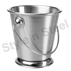 Boissons froides en acier inoxydable Seau à coke rond vintage Nouveau mini seau de service Mini seau en acier inoxydable ordinaire Vente en gros - Product Image 1