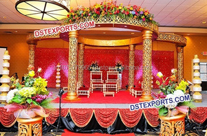 ชุดคทาเลียร์เบอร์แบบพกพาแกะสลักสีทองสำหรับงานแต่งงานชุดแต่งงานของชาวกานางานแต่งงานของอินเดีย - Product Image 3