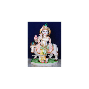 White Marble Krishna Idol Statue - Product Image 1
