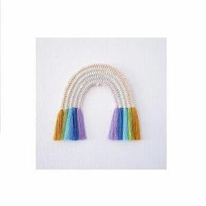 Corde de coton écologique suspendue arc-en-ciel macramé fait à la main Ins Art déco caractéristique murale pour les espaces extérieurs jardins maison populaire - Product Image 2