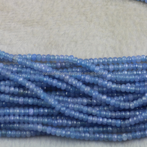 ขายส่งหินหยกธรรมชาติหินอาเกตอินเดียบอลหรือพลอยพลอยสีฟ้าสำหรับสร้อยคอ - Product Image 3