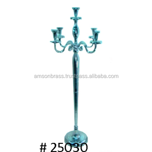 Wedding Candelabra for Dining 5 Arm Nickle Plated <b>Candle</b> Holder - Product Image 1