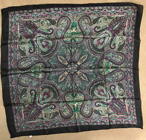 Colorful Jacquard Printed <b>Silk</b> <b>Scarf</b> Department Name Muslim Season Summer Style <b>Square</b> for Adults - Product Image 2