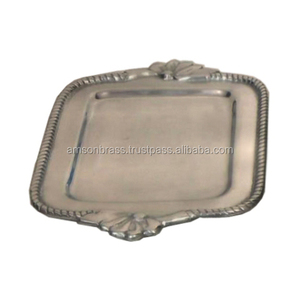 ถาดเสิร์ฟโลหะแบบโบราณ ถาดตกแต่งบ้าน โรงแรม โต๊ะอาหาร ถาดเสิร์ฟคุณภาพสูง ถาดโลหะ - Product Image 1