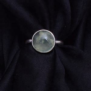 Round Cab Prehnite Gemstone 925 <b>Sterling</b> <b>Silver</b> <b>Ring</b> Classic Style <b>Silver</b> Plated Fashionable <b>Ring</b> for Gift, Party & Wedding - Product Image 2
