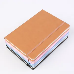 Wholesale Business A5 Hard Cover Planner Bullet Diary Printing Custom Leather Journal Notebook With Elastic Closure