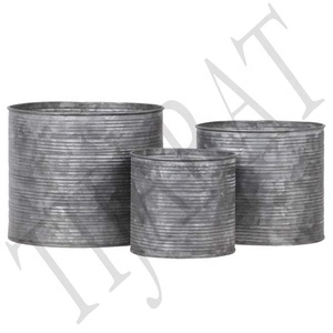 Maceta galvanizada para decoración del hogar y al aire libre, florero - Product Image 1