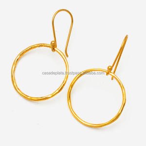 Pendientes colgantes de gancho chapados en oro de Plata de Ley 925 sólida de diseñador único, joyería clásica para fiestas, regalos al por mayor - Product Image 2
