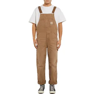 OEM custom nieuwe mode heren katoen bib overalls multi pocket jumpsuit voor man