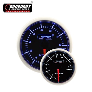 Prosportเครื่องวัดความเร็วรอบอิเล็กทรอนิกส์,52มม. ไฟLEDสีขาวสีน้ำเงินสำหรับรถยนต์