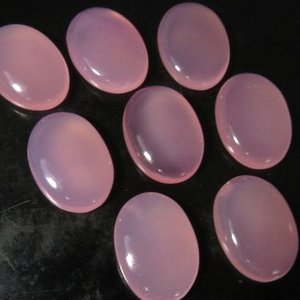 Cabujón ovalado calibrado liso de Calcedonia Rosa Natural de 8mm y 10mm, piedras sueltas para ajuste de joyería, tienda de proveedor en línea Alibaba - Product Image 1