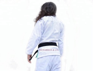 Unisex cómodo algodón perla tejido BJJ Gis en rosa gris azul negro blanco logotipo personalizado arte marcial S - Product Image 6