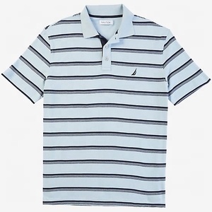 Piqué de algodón a rayas bordado personalizado para camiseta de alta calidad de punto de talla grande patrón de logotipo lavado biológico lavado - Product Image 4