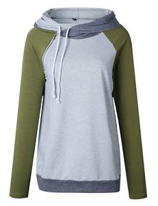 Sudadera de rayas con doble capucha de manga larga para mujer, sudadera deportiva con estampado 3D de retazos y cremallera, sudaderas con capucha de lana - Product Image 3