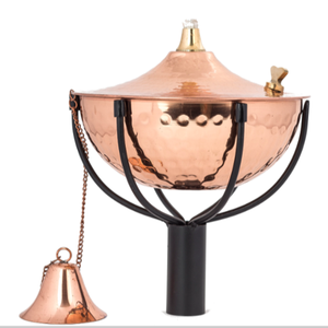 Lampe à huile torche de jardin décor à la maison Ins Style mural en acier et cuivre PC matériel noir métal poteau support - Product Image 1