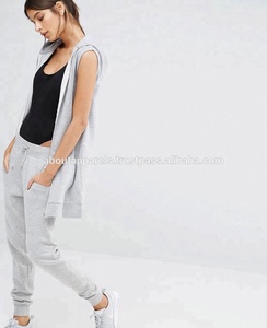 Robe sweat-shirt décontractée noire unie pour femme, pull à capuche long, coupe ajustée, respirant, en molleton de coton, vêtements en gros - Product Image 4