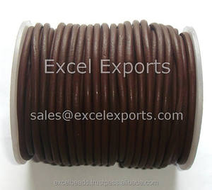 Cordons en cuir noir EXCEL EXPORTS 1.5mm tailles 2mm et 3mm lacets en cuir de qualité supérieure - Product Image 3