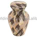 Recuerdo de mariposa grabado clásico, urna de cremación, suministros funerarios, BRASSWORLD, INDIA - Product Image 2