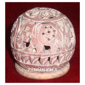 หินสบู่ธรรมชาติที่ไม่ซ้ำกันโคมไฟชาเทียนออกแบบช้างสำหรับเป็นของขวัญขององค์กรและของตกแต่งบ้านเชิงเทียน - Product Image 1