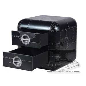 Mesa auxiliar de aviador de Metal negro con cajón de almacenamiento, muebles versátiles para el hogar para sala de estar, comedor, cocina, dormitorio, Bar en casa - Product Image 3