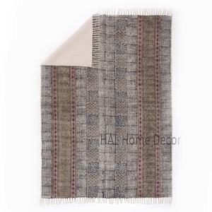 ที่กำหนดเองบล็อกพิมพ์ Dhurrie พรม,ขายส่งอินเดียพรมที่ทำด้วยมือสำหรับห้องนั่งเล่น - Product Image 6