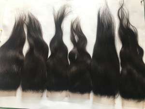 Sin procesar transparente Cierre de encaje pelo 100% NATURAL de humano indio 100% NATURAL rizado - Product Image 4