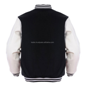 Chaqueta Varsity de Lana con Manga de Cuero Genuino Personalizada para Equipos al por Mayor, Chaqueta Letterman Premium con Bordado de Chenille - Product Image 3