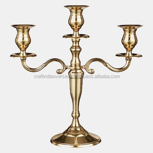 American Style Classic 3 Arms Whole <b>Brass</b> DIning-hall <b>Candle</b> <b>Holder</b> - Product Image 1