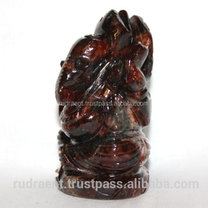 ราคาขายส่งจำนวนมาก รูดรา เจมส์ หินโกเมน รูปปั้นพระพิฆเนศขนาดเล็ก งานฝีมือ คริสตัลบำบัดจากอินเดีย ของสะสม - Product Image 4