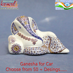 รูปปั้นพระพิฆเนศเซรามิกทำมือ งานศิลปะที่เป็นเอกลักษณ์ เหมาะสำหรับตกแต่งบ้าน ของขวัญในเทศกาล และการให้พรทางจิตวิญญาณ - Product Image 2