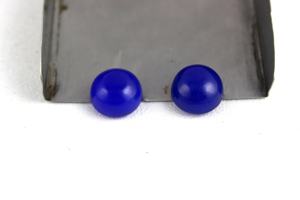 4 pares de alta calidad AAA grado azul real Calcedonia natural piedras preciosas sueltas forma redonda cabujones con parte posterior plana - Product Image 2