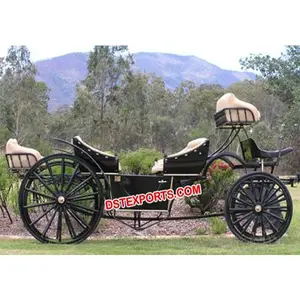 Horse Drawn Carriage Black European Elegant Horse Buggy Wedding Victoria Horse Carriages Manufacturer