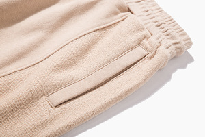 Pantalon de jogging unisexe en molleton léger, taille mi-haute, en coton et élasthanne, respirant, brodé, couleur unie - Product Image 3