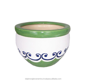 Macetas Redondas de Cerámica Esmaltada Azul, Juego Versátil para Decoración del Hogar, Jardín, Oficina y Hotel, Varios Tamaños Disponibles - Product Image 4