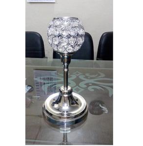 Bougeoir en métal Globe en cristal de style TVAKM Ins fait à la main pièce maîtresse de mariage élégante - Product Image 1