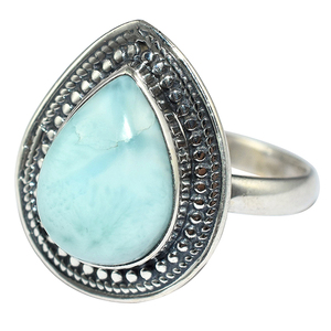 Anillos de plata de ley 925 en forma de pera, color azul cielo, fabricación de la India 925, 925 - Product Image 2