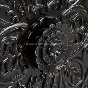 Buffet en bois de manguier massif de style antique, 2 portes, sculpté, unité de rangement pour vaisselle avec finition vieillie, meubles de salle à manger avec rangement - Product Image 3