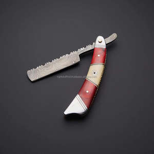 Maquinilla de afeitar profesional de acero damasco, alta calidad, para barbero - Product Image 1