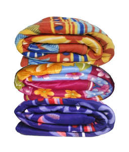 Manta polar de alta calidad hecha a medida con estampado de puntos florales grandes a rayas con patrones sólidos - Product Image 5