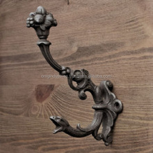 Vente en gros Meilleur prix Meilleure vente Crochet mural décoratif simple en fonte forgée à la main pour chapeaux et manteaux noir antique - Product Image 6