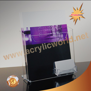 ที่วางนิตยสารอะคริลิกแบบกําหนดเอง, ที่วางโบรชัวร์อะคริลิคใส 4 กระเป๋าชั้นวางโบรชัวร์อะคริลิก - Product Image 4